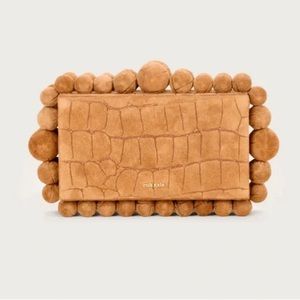 Cult Gaia Eos Suede Beaded Box Clutch